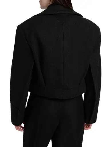 Lanvin Women's Cropped Wool Peacoat - Anthracite | Thumbnail 5 Lanvin Women's Cropped Wool Peacoat - Anthracite | Thumbnail 5