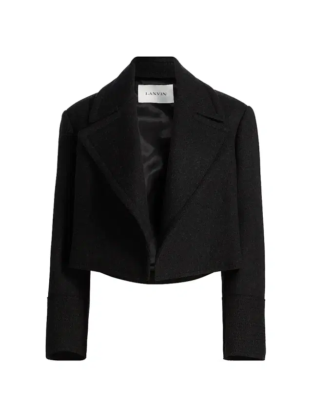 Lanvin Women's Cropped Wool Peacoat - Anthracite