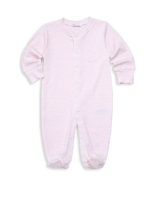 Kissy Kissy Baby Girl's Stripe Cotton Footie - Pink