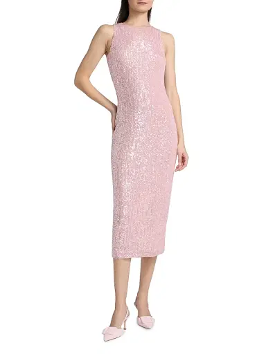 PRABAL GURUNG Women's Sequined Sleeveless Cocktail Dress - Pink - Size Large | Thumbnail 2