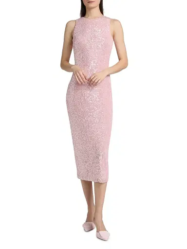 PRABAL GURUNG Women's Sequined Sleeveless Cocktail Dress - Pink - Size Large | Thumbnail 3