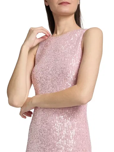 PRABAL GURUNG Women's Sequined Sleeveless Cocktail Dress - Pink - Size Large | Thumbnail 6