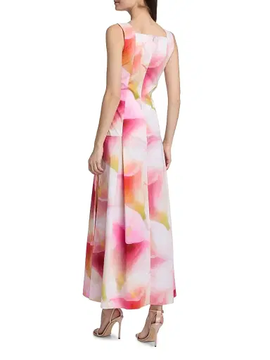 PRABAL GURUNG Women's Abstract Floral Cotton Poplin Tank Midi-Dress - Pink Multi - Size 8 | Thumbnail 5