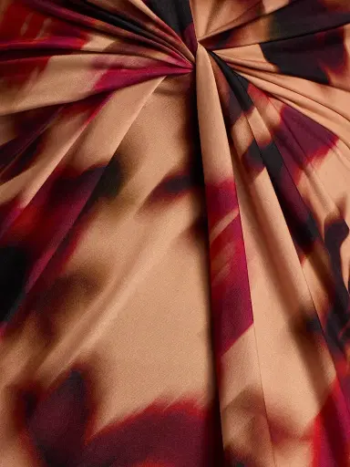 Amsale Women's Printed Twist Maxi Dress - Magenta Multi - Size 12 | Thumbnail 7