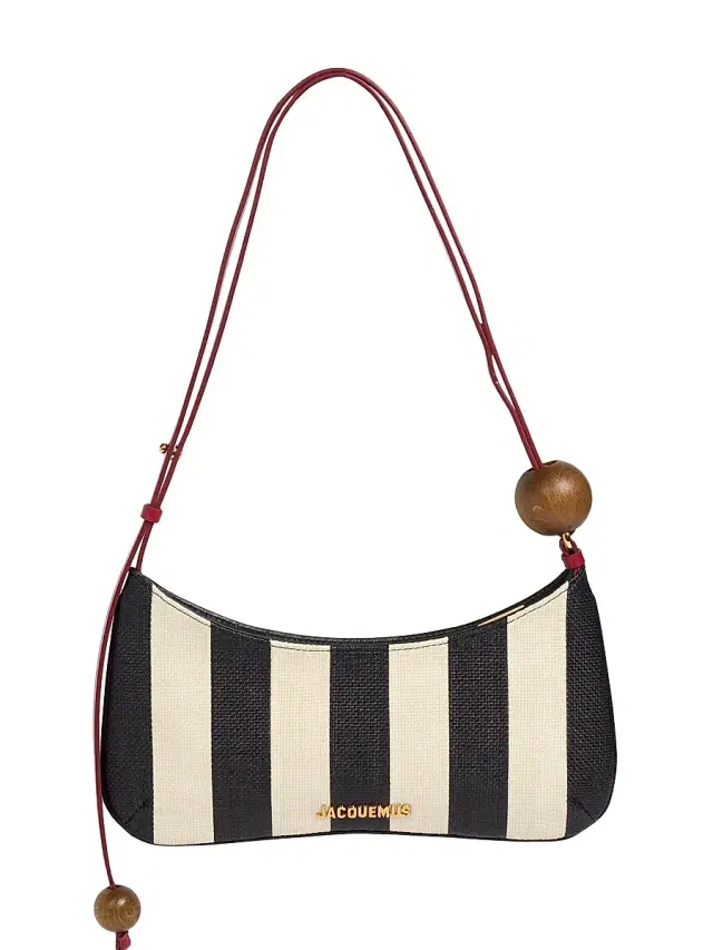 Jacquemus Women's Le Bisou Perle Leather Striped Shoulder Bag - Natural Black