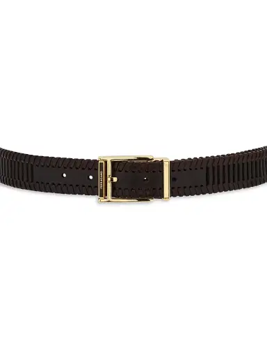 Ferragamo Men's Adjustable Braided Leather Belt - Moro - Size 36 | Thumbnail 3