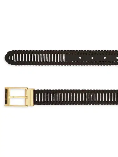 Ferragamo Men's Adjustable Braided Leather Belt - Moro - Size 36 | Thumbnail 4