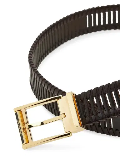 Ferragamo Men's Adjustable Braided Leather Belt - Moro - Size 36 | Thumbnail 5
