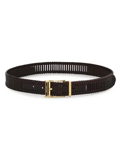 Ferragamo Men's Adjustable Braided Leather Belt - Moro - Size 36 | Thumbnail 1