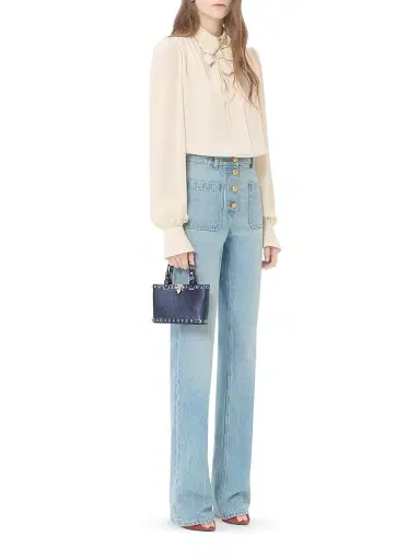 Valentino Garavani Women's Rockstud Mini Shopping Bag in Laminated Calfskin | Thumbnail 2 Valentino Garavani Women's Rockstud Mini Shopping Bag in Laminated Calfskin | Thumbnail 2