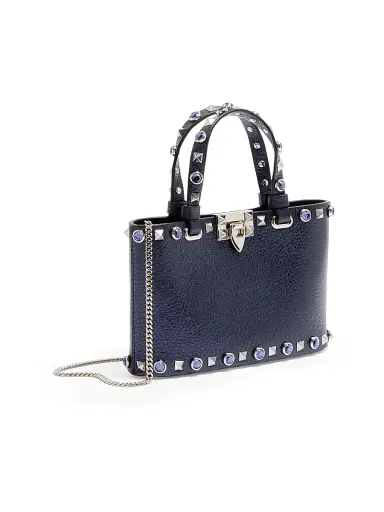 Valentino Garavani Women's Rockstud Mini Shopping Bag in Laminated Calfskin | Thumbnail 3 Valentino Garavani Women's Rockstud Mini Shopping Bag in Laminated Calfskin | Thumbnail 3