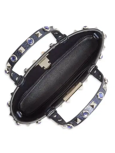 Valentino Garavani Women's Rockstud Mini Shopping Bag in Laminated Calfskin | Thumbnail 6 Valentino Garavani Women's Rockstud Mini Shopping Bag in Laminated Calfskin | Thumbnail 6