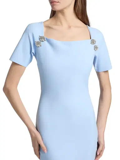 Chiara Boni La Petite Robe Women's Molai Embellished Sheath Midi-Dress - Blue Aura - Size 4 | Thumbnail 6