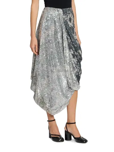 Maison Margiela Women's Sequin Floral Draped Midi-Skirt - Size 8 | Thumbnail 4 Maison Margiela Women's Sequin Floral Draped Midi-Skirt - Size 8 | Thumbnail 4