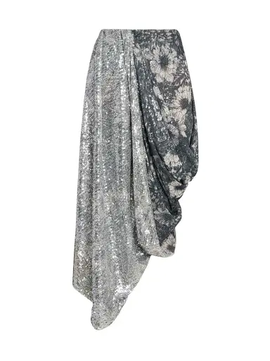 Maison Margiela Women's Sequin Floral Draped Midi-Skirt - Size 8 | Thumbnail 1 Maison Margiela Women's Sequin Floral Draped Midi-Skirt - Size 8 | Thumbnail 1