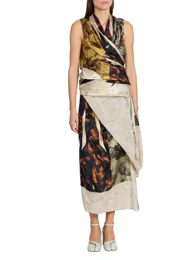 Maison Margiela Women's Floral Draped Silk Top | Thumbnail 2 Maison Margiela Women's Floral Draped Silk Top | Thumbnail 2