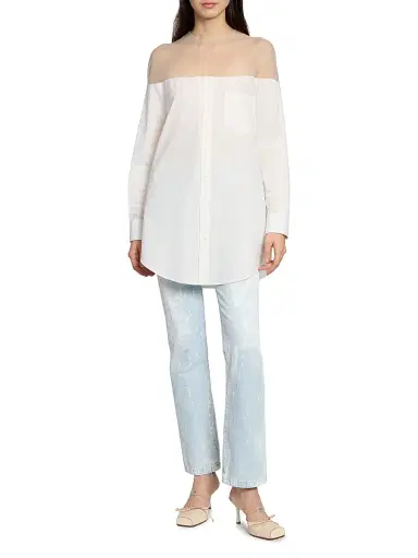 MM6 MAISON MARGIELA Women's Bleached Slim-Straight Jeans - Light Blue - Size 31 | Thumbnail 2 MM6 MAISON MARGIELA Women's Bleached Slim-Straight Jeans - Light Blue - Size 31 | Thumbnail 2