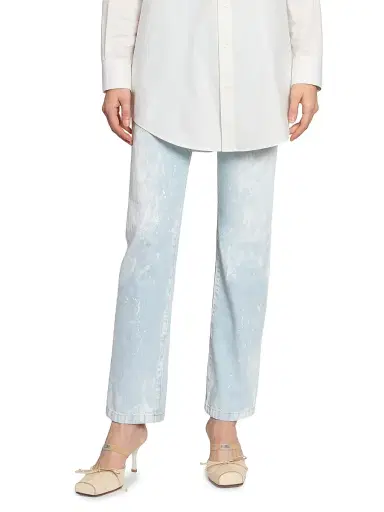 MM6 MAISON MARGIELA Women's Bleached Slim-Straight Jeans - Light Blue - Size 31 | Thumbnail 3 MM6 MAISON MARGIELA Women's Bleached Slim-Straight Jeans - Light Blue - Size 31 | Thumbnail 3