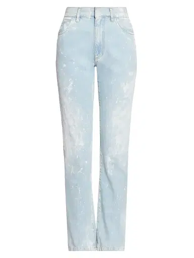 MM6 MAISON MARGIELA Women's Bleached Slim-Straight Jeans - Light Blue - Size 31 | Thumbnail 1 MM6 MAISON MARGIELA Women's Bleached Slim-Straight Jeans - Light Blue - Size 31 | Thumbnail 1