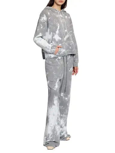 MM6 Maison Margiela Women's Bleached Cotton Logo Hoodie - Grey Melange | Thumbnail 2 MM6 Maison Margiela Women's Bleached Cotton Logo Hoodie - Grey Melange | Thumbnail 2