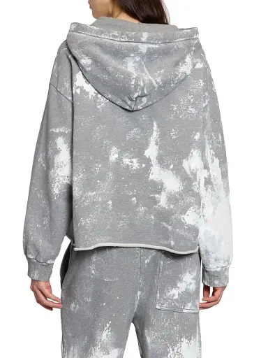 MM6 Maison Margiela Women's Bleached Cotton Logo Hoodie - Grey Melange | Thumbnail 5 MM6 Maison Margiela Women's Bleached Cotton Logo Hoodie - Grey Melange | Thumbnail 5