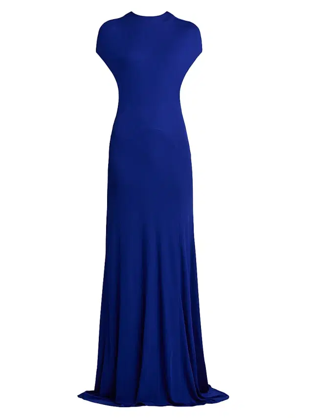 TOM FORD Women's Sculpted Backless Jersey Gown - Ucu Clematis Blue