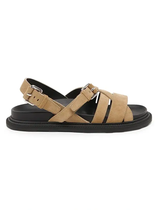 Men's Suede Buckle Sandals - Beige