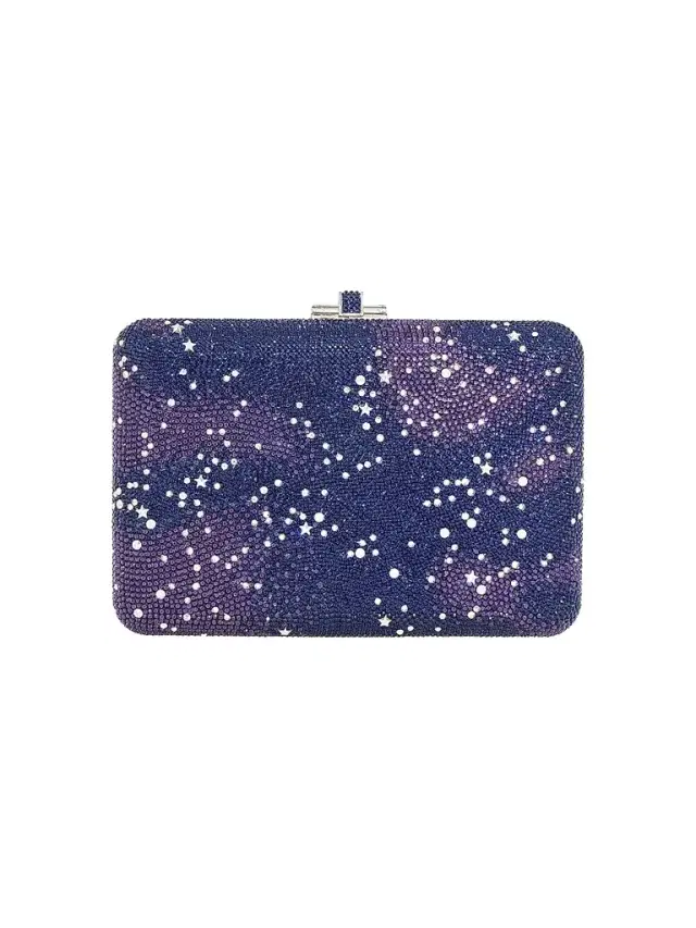 Judith Leiber Couture Women's Slim Slide Galaxy Clutch Embellished Crystal Clutch - Dark Indigo