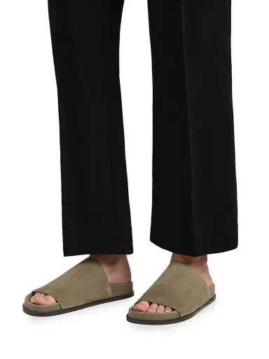 A Emery Women's Luca Suede Slides - Olive Suede - Size 11 Sandals | Thumbnail 2