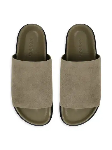 A Emery Women's Luca Suede Slides - Olive Suede - Size 11 Sandals | Thumbnail 4