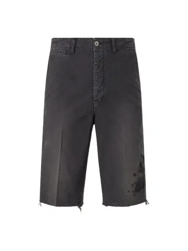 Visvim Straight-Leg Frayed Cotton-Twill Shorts - Men | Thumbnail 1 Visvim Straight-Leg Frayed Cotton-Twill Shorts - Men | Thumbnail 1
