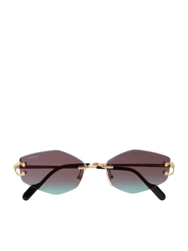Cartier Eyewear Squared-Frame Metal Sunglasses - Men
