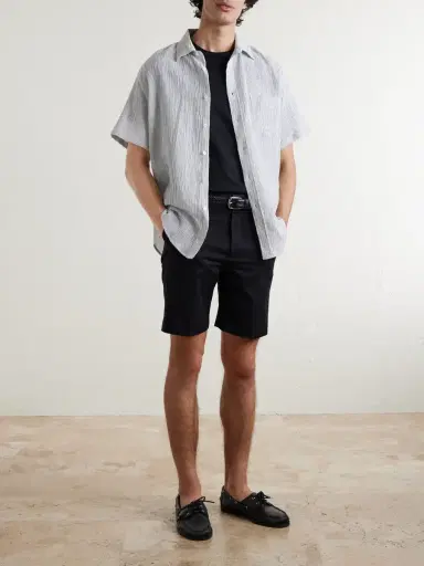 Portuguese Flannel Aaron Striped Cotton and Linen-Blend Shirt - Men | Thumbnail 2 Portuguese Flannel Aaron Striped Cotton and Linen-Blend Shirt - Men | Thumbnail 2
