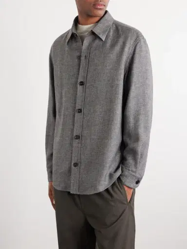 Zegna Cashmere, Linen and Silk-Blend Overshirt - Men | Thumbnail 3
