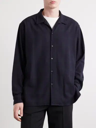 A.PRESSE Camp-Collar Checked Silk Shirt - Men | Thumbnail 3