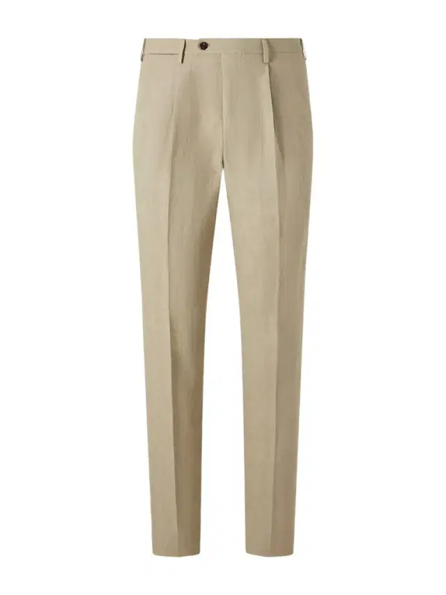 Straight-Leg Pleated Linen Trousers - Men