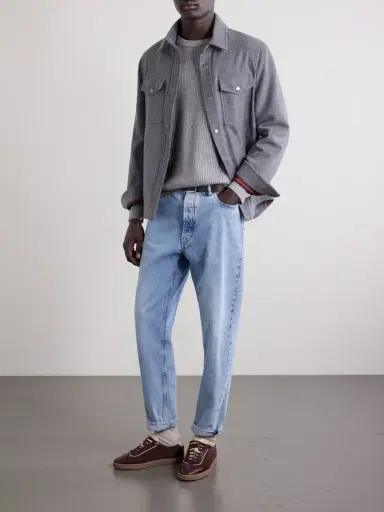 Brunello Cucinelli Striped Ribbed Cashmere Sweater - Men | Thumbnail 2 Brunello Cucinelli Striped Ribbed Cashmere Sweater - Men | Thumbnail 2