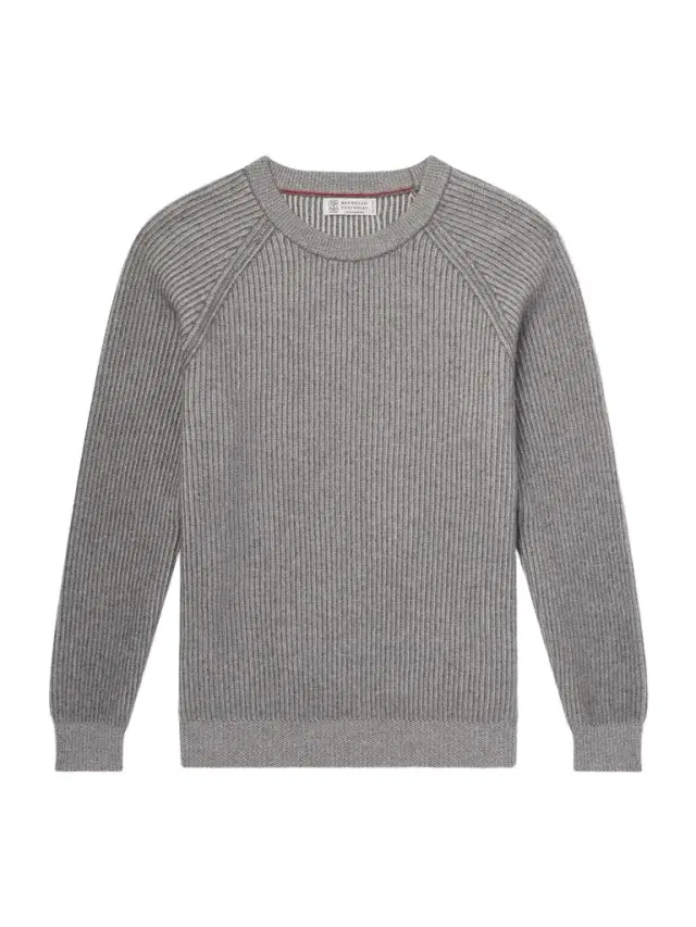 Brunello Cucinelli Striped Ribbed Cashmere Sweater - Men