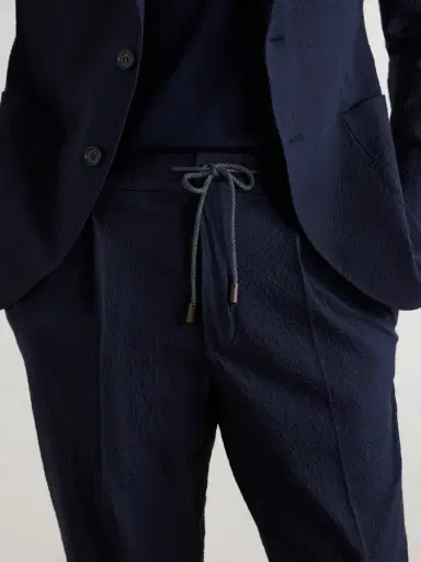Slowear Tapered Cotton-Blend Seersucker Trousers - Men | Thumbnail 5 Slowear Tapered Cotton-Blend Seersucker Trousers - Men | Thumbnail 5
