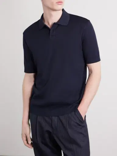 Altea Pierre Honeycomb-Knit Cotton-Piqué Polo Shirt - Men | Thumbnail 3