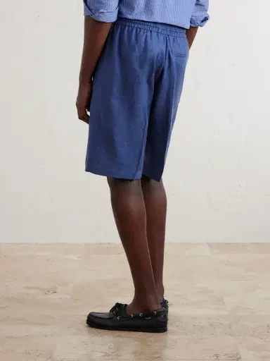 Paul Smith Pleated Linen Drawstring Shorts - Men | Thumbnail 4