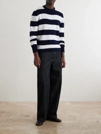 William Lockie Striped Cotton Sweater - Men | Thumbnail 2 William Lockie Striped Cotton Sweater - Men | Thumbnail 2