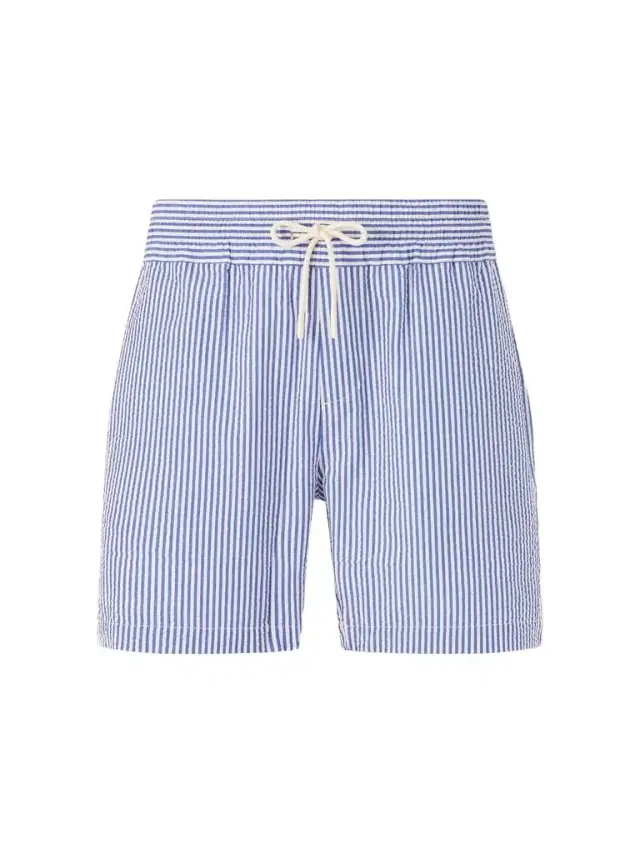 Portuguese Flannel Atlantico Straight-Leg Striped Cotton-Seersucker Shorts - Men