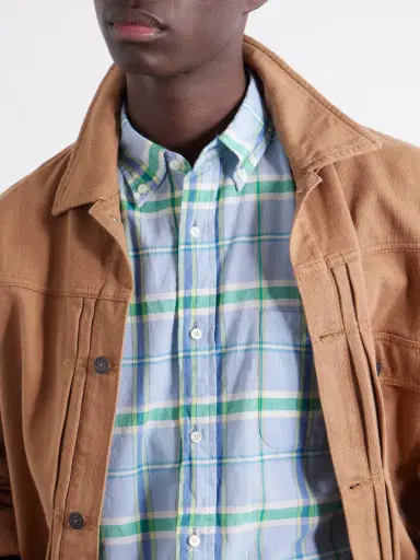 Beams Plus Madras Button-Down Collar Checked Cotton Shirt - Men | Thumbnail 5