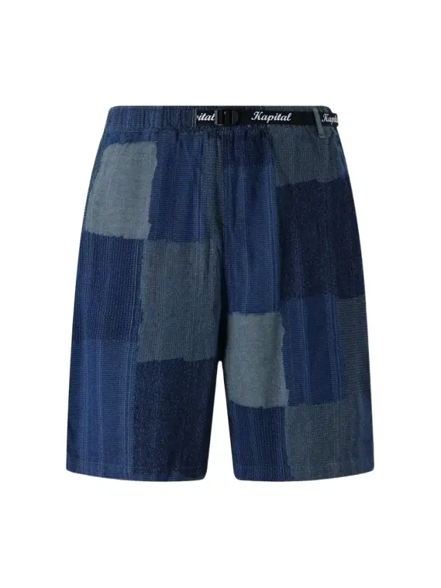 KAPITAL Tugihagi Straight-Leg Belted Patchwork Cotton Shorts - Men