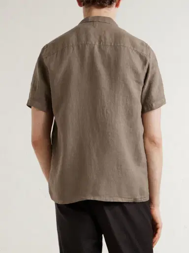 Canali Camp-Collar Linen Shirt - Men | Thumbnail 4