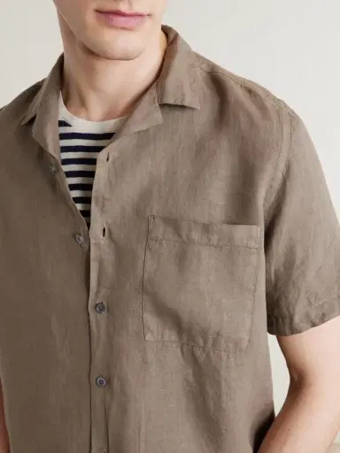 Canali Camp-Collar Linen Shirt - Men | Thumbnail 5