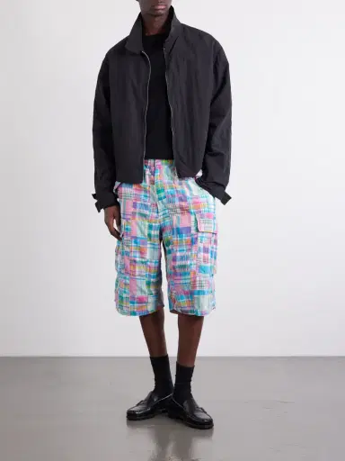 Beams Plus Beach Straight-Leg Patchwork Checked Cotton Cargo Shorts - Men | Thumbnail 2