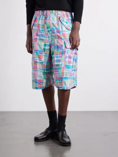 Beams Plus Beach Straight-Leg Patchwork Checked Cotton Cargo Shorts - Men | Thumbnail 3