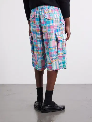 Beams Plus Beach Straight-Leg Patchwork Checked Cotton Cargo Shorts - Men | Thumbnail 4